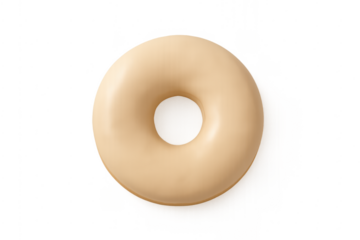 Plain glazed donut on transparent background
