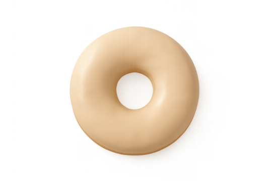 Plain glazed donut on transparent background