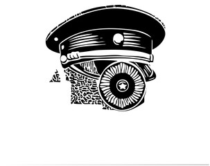 Police Hat Illustrates in Law Enforcement