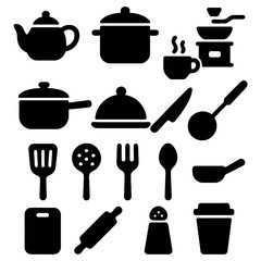 Kitchen Utensils & Culinary Tools : A selection of essential kitchen utensils and culinary tools arranged, ready for crafting culinary masterpieces and enhancing your cooking experience.