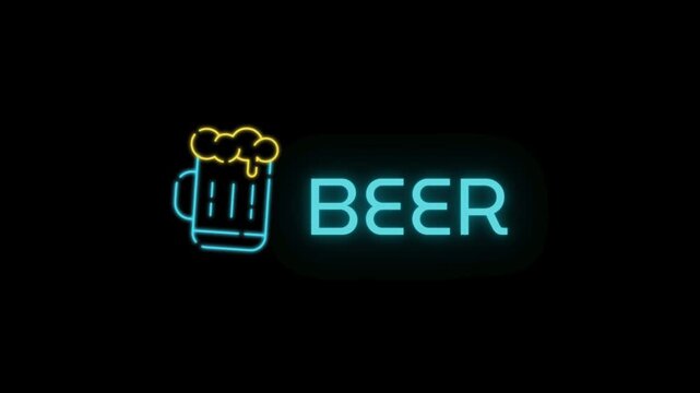 Neon sign with a beer mug and the word "BEER".