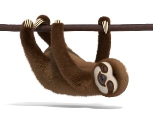 Naklejka premium Sleepy 3D Cartoon Sloth