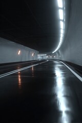 Futuristic Tunnel Roadway With Glowing Light