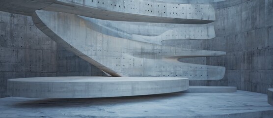 Abstract concrete architecture showcasing sleek, modern design elements.