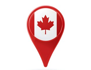 Canada, Geolocation sign, image in national colors on a neutral transparent background for designers, marketers. Popular illustration, object, symbol, texture, pattern, holiday.