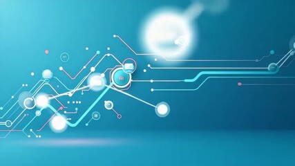 A minimalistic approach showcasing the ERP upgrade process with clean lines and abstract shapes, utilizing ample copy space for informative content.