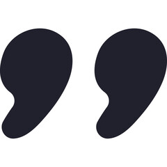 Two Large Dark Blue Quotation Mark Symbols Isolated on White Background Representing Speech or Text Elements