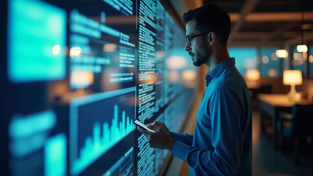 A focused visual representation of ERP user experience, showcasing user-friendly interfaces and navigation within an inviting workplace environment, accentuated by copy space.