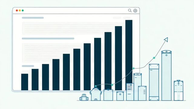 A digital services tax infographic, creatively arranged to allow for copy space and emphasize compliance, illustrating the idea of modern technology and business adaptability.