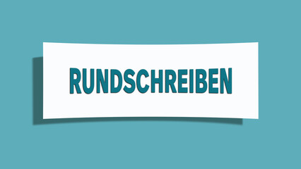 Rundschreiben (Circular) - A card isolated on light green background.