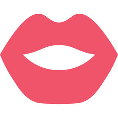 Obraz premium Stylized Pink Lips Graphic Icon with Transparent Background and Smooth Curved Shape Minimalist Design