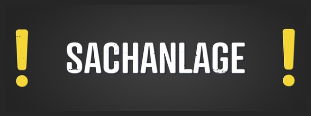 Sachanlage (Tangible asset) - A blackboard illustration with white text.