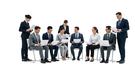 Obraz premium A business meeting with diverse professionals collaborating on a project