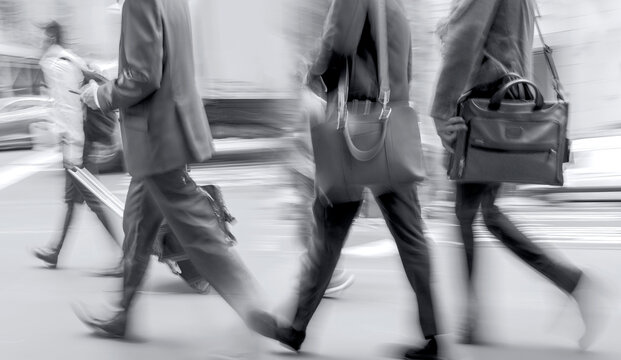 group of business people in the street