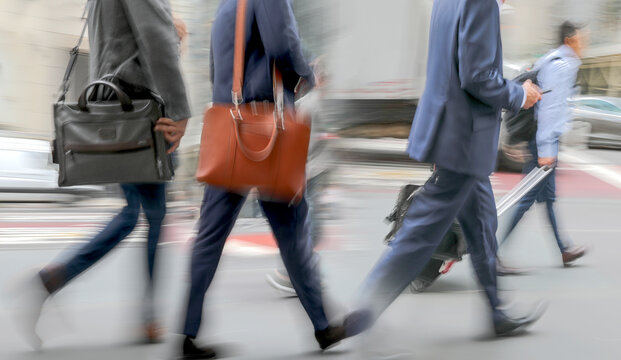 group of business people in the street