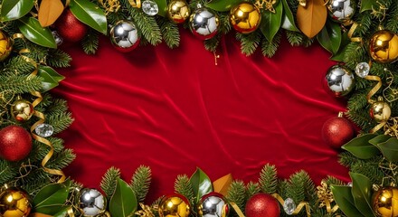 Festive Christmas Red Satin Background