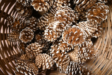 Decorative christmas pine cones