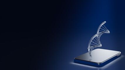 The DNA and Mobile for Sci or technology concept 3d rendering.