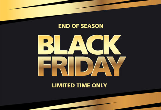 Black friday sale golden banner layout design