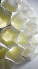 Abstract White Geometric Light Fixture