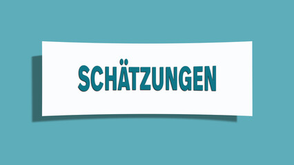 Schaetzungen (Estimates) - A card isolated on light green background.