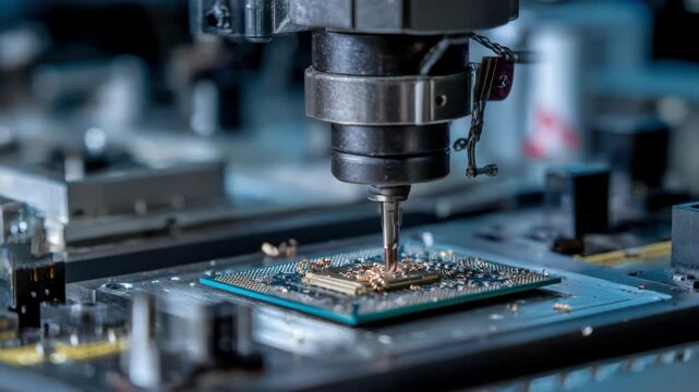 Engineer using precision tools to apply thermal paste on computer processors targeting maximum thermal conductivity to maintain optimal temperatures during heavy multitasking and