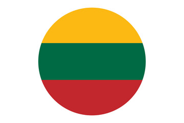 round Flag of Lithuania vector