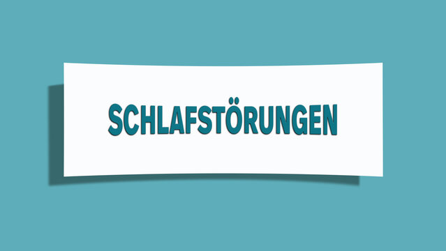 Schlafstoerungen (Sleep disorders) - A card isolated on light green background.