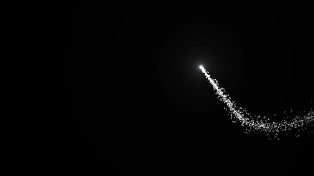 white Particle trail entering transition wipe effect. 4K white shiny and glittering particles border frame strings flow animation, abstract luxury Christmas new year social media motion design element