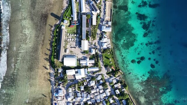 Aerial View of Majuro Atoll, Vibrant and Serene