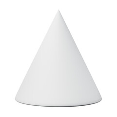 3d Cone White color, Abstract realistic rendering of 3d geometry shape object element