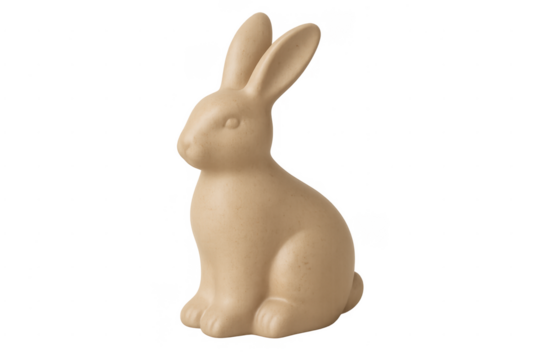 Beige bunny figurine standing for easter celebration - Powered by Adobe