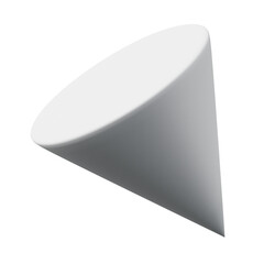 3d Cone White color, Abstract realistic rendering of 3d geometry shape object element