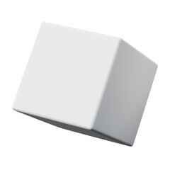 3d Cube White color, Abstract realistic rendering of 3d geometry shape object element