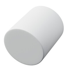 3d Cylinder or Tube White color, Abstract realistic rendering of 3d geometry shape object element