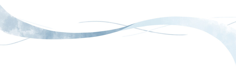 波や風を想起させるライン水彩素材寒色