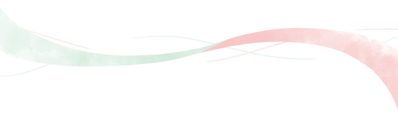 波や風を想起させるライン水彩素材パステルなピンクと黄緑
