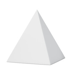 3d 4 Side Pyramid White color, Abstract realistic rendering of 3d geometry shape object element