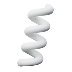 3d Spiral White color, Abstract realistic rendering of 3d geometry shape object element