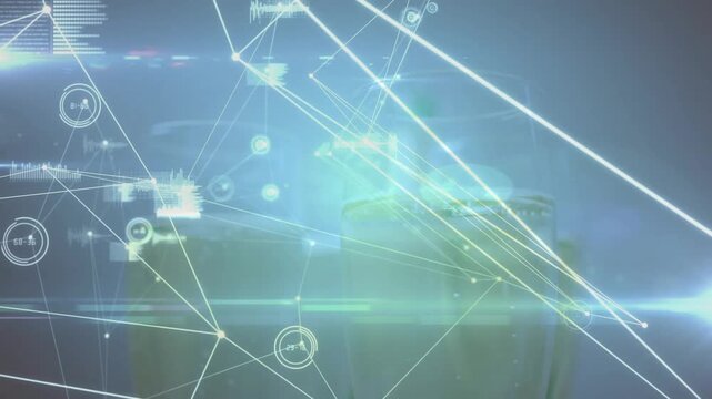 Faint overlay appearing and pulsing, lines converging on two takeaway cups, revealing green stripe