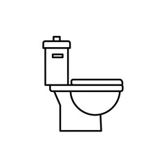 Toilet Bowl Outline Icon for Bathroom, Restroom and Sanitary Plumbing