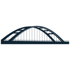 Fototapeta premium Modern Flat Arch Bridge Construction Vector Illustration