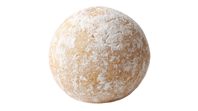  Freshly prepared dough ball ready for baking or cooking in a kitchen environment isolated on white background