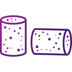Two Stylized Wine Corks With Purple Outline On A Transparent Background Representing Wine Culture And Celebration