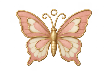 Pink golden butterfly insect jewelry hanging ornament