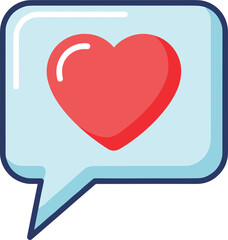 Red Heart Inside a Speech Bubble Icon.