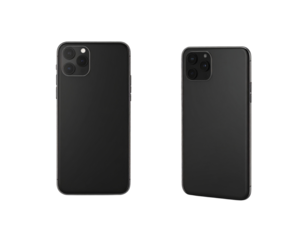 Minimalist Sleek Black Smartphone Back View Bundle — isolated on transparent background (2)