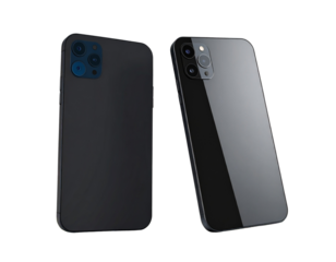 Dual Modern Black Phone Back Panel Variations Pack — isolated on transparent background