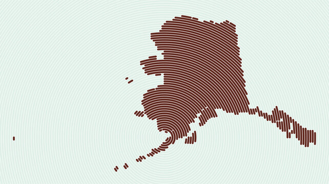 Alaska shape rings. State map formed by stacked circles. Alaska boundary shape design. Classy vector illustration.