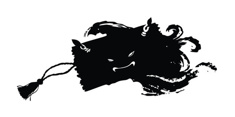 Japanese Hannya Mask Silhouette Graphic